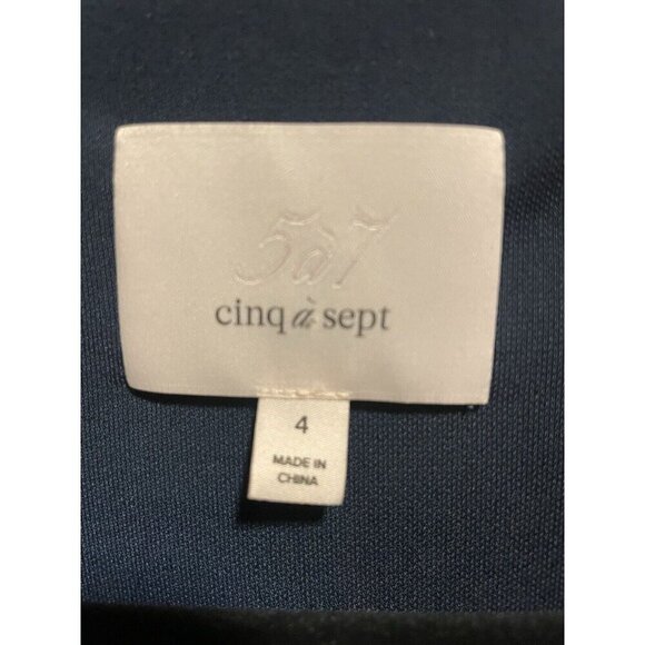 NEW Cinq à Sept Brenna Tie Front Long Sleeve Midi Dress Dark Teal Peacock Size 4 - Picture 13 of 14